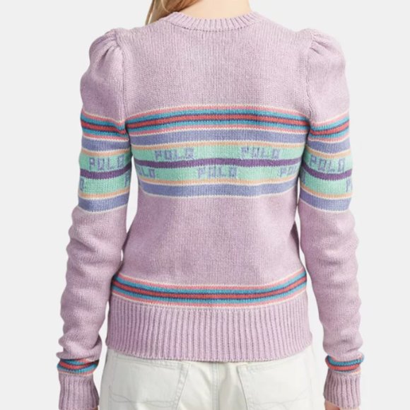 PUFF-SLEEVE POLO SWEATER - Picture 2 of 8